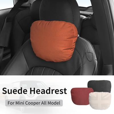 Car Headrest Neck Support Seat For Mini Cooper F56 F60 R56 R60 J01 J05 U25 F66 Suede Soft Universal Adjustable Car Neck Pillow