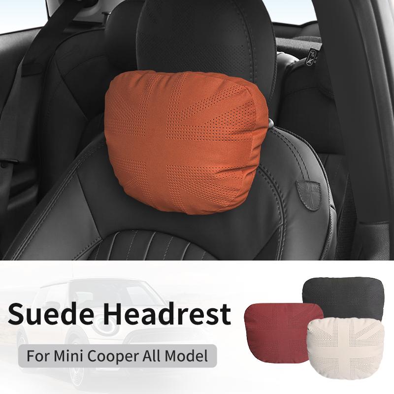 Supporto Collo per Poggiatesta Auto Sedile Per Mini Cooper F56 F60 R56 R60 J01 J05 U25 F66 Camoscio Morbido Universale Regolabile Cuscino Collo per Auto