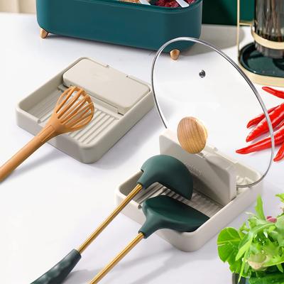 Colher resto com tampa titular fogão espátula concha pote tampa utensílio resto para bancada cozinha gadgets acessórios para cozinhar