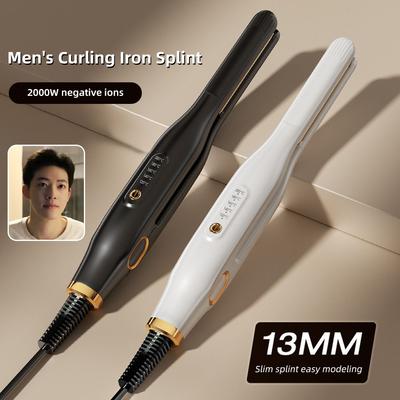 Men Short Hair Splint Curling Iron Adjustable Temperature Dual-purpose Hair Straightener Curling Iron Fluffy Hair Styling Tool