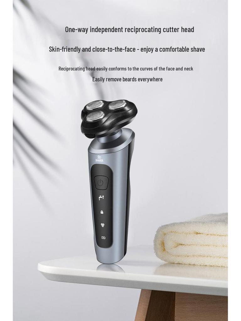9D Multi-Function Electric Shaver, Full Body Washable, 3-in-1 USB Car Rechargeable Beard Trimmer