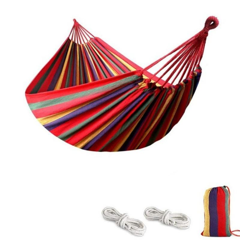 Thick Canvas Hammocks for Outdoor Camping Double Load-bear Dormitory Home Hammock Wear Resistant Anti Slip Anti Rollover Swing Leisure Hanging Chair