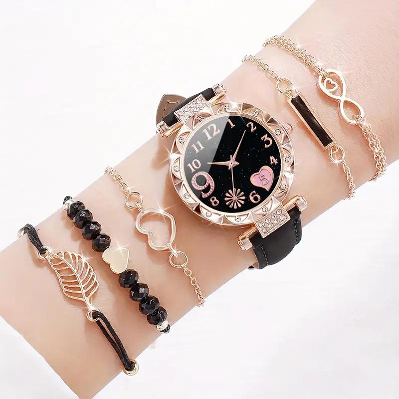 5Pcs Boutique Gift Set Fashion Ladies Watch Ladies Watches Ladies Bracelet Watch Sets