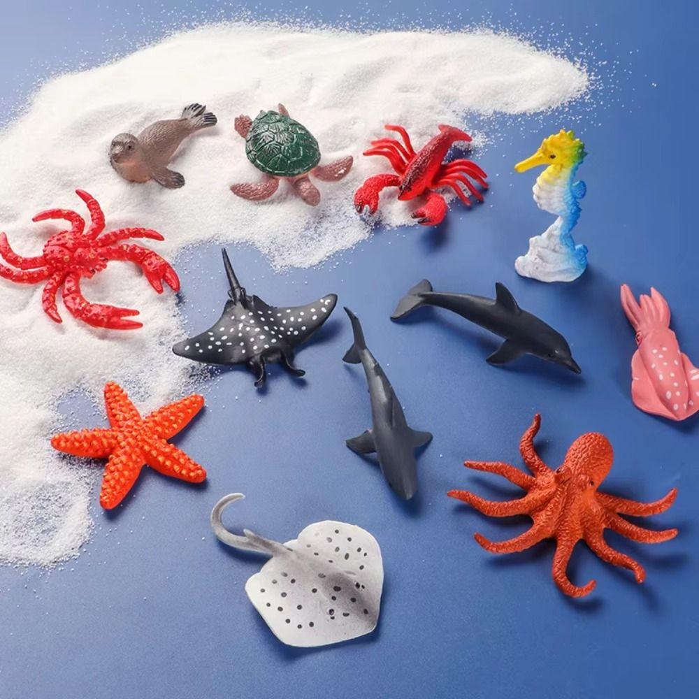 12pcs Plastic Sea Life Animals Model Starfish Simulated Fish Tank Decorations  Desktop Decorative