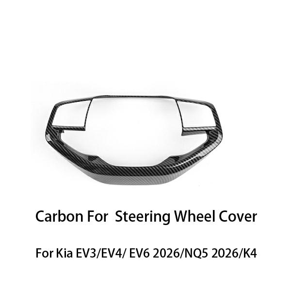 

For Kia Sportage NQ5 2026/EV6 2026 /EV3/EV4/K4 Car Tuning Carbon Fiber Steering Wheel Button Trim Cover Accessories A For Carbon