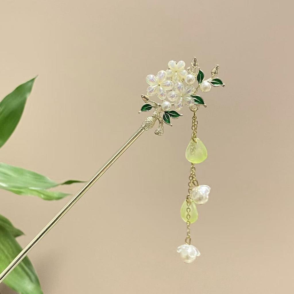 Fairy Spring Element Hairpin For Women Exquisite Flower Tassel Hair Stick Elegant Metal Jewelry Hair Accessories Hanfu Hair Pins