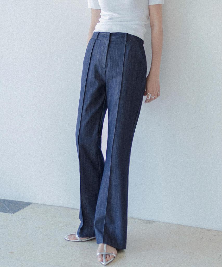 Memua Steel Bootcut Denim Slacks (Denim)