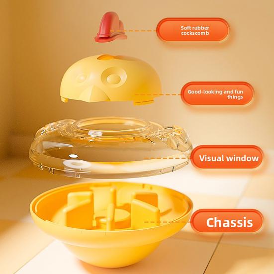Interactive Wobbling Cat Toy Adjustable Cat Treat Dispenser Toy Chicken Shape Cat Feeder Puzzle Toy for Cats Mental Stimulation Entertainment