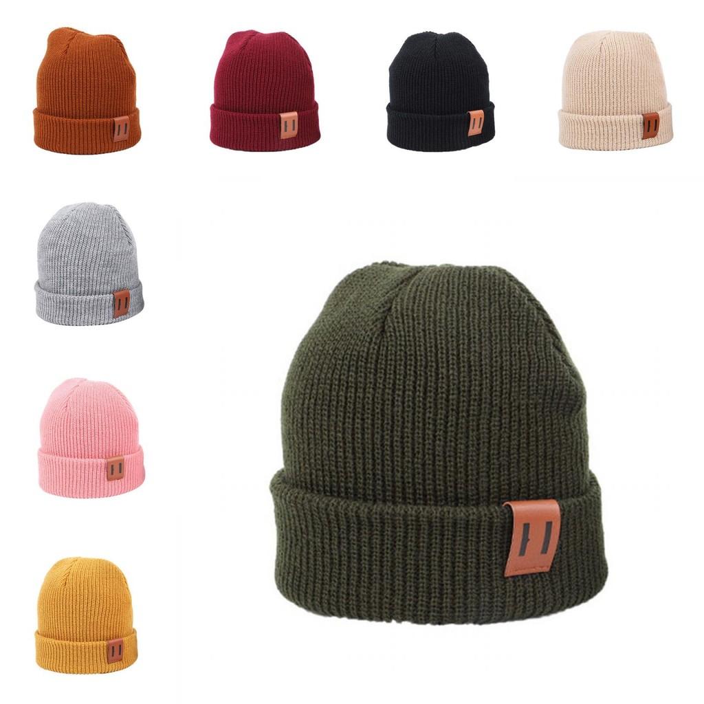 Color Plain Knitted Cap With Polyester Material For Kids And Adults Outdoors For