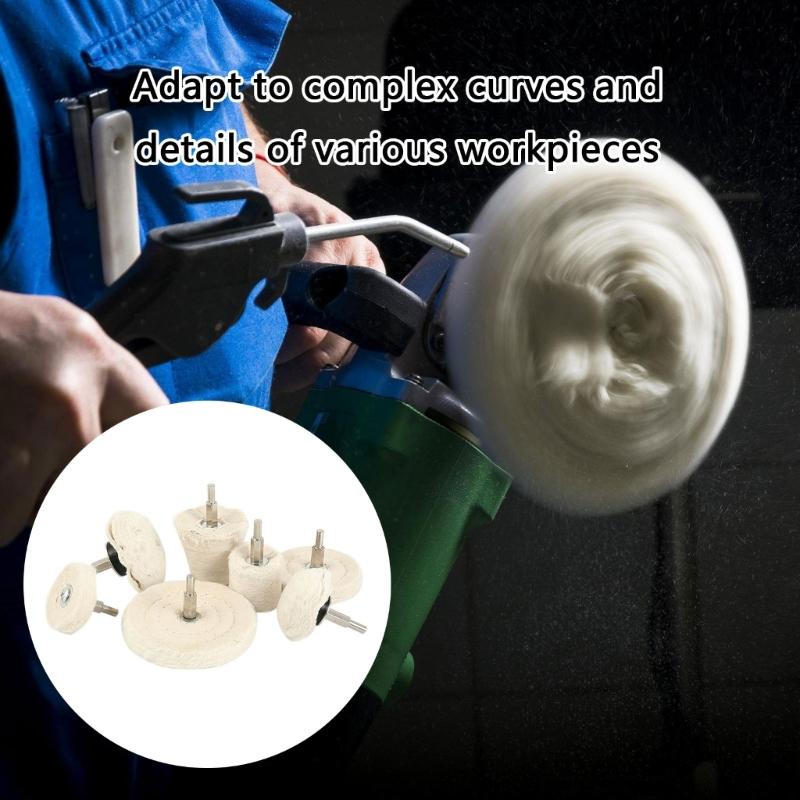 Heavy Dutys 6pcs Polishing Pad Buffing Wheel Heat Resistant Cotton Pad For Power Tool And Handheld Devices Attachment