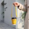 Portable Cup Accessory for Kids Cute Sleeve with Leather Cat PU Lanyard Insulated Reusable Coffee Cover Holder Protective Travel And Outdoor