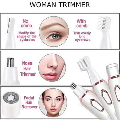 Portable Electric Hair Trimmer USB Rechargeable 2-in-1 Mini Painless Body Shaver and Facial Hair Remover Kit