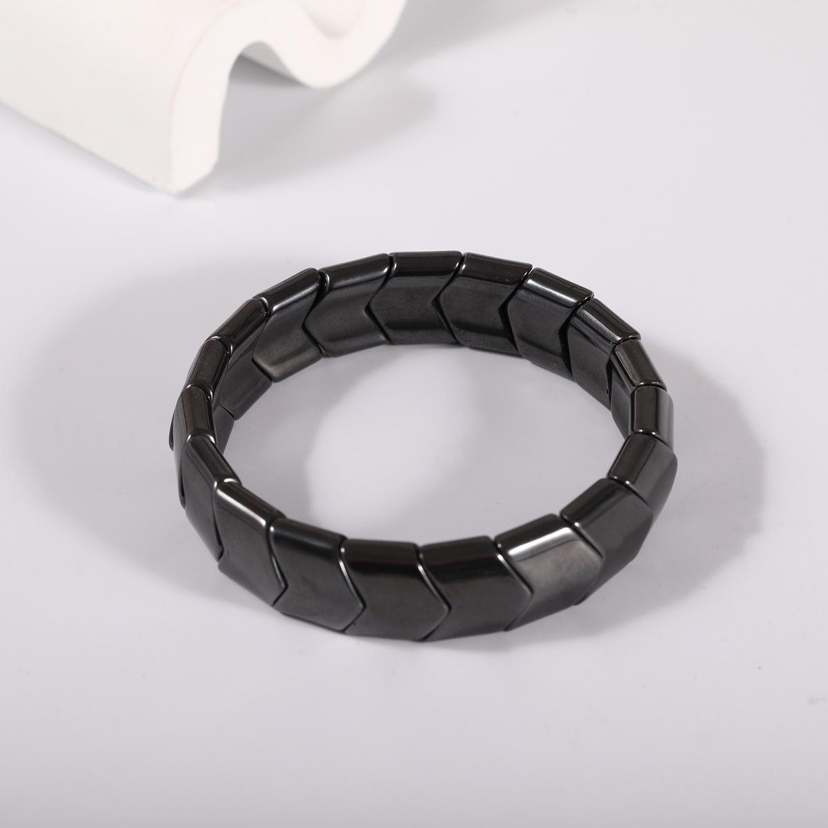 

Мужской черный браслет из гематита и желчного камня с магнитами и трендовое DIY ожерелье