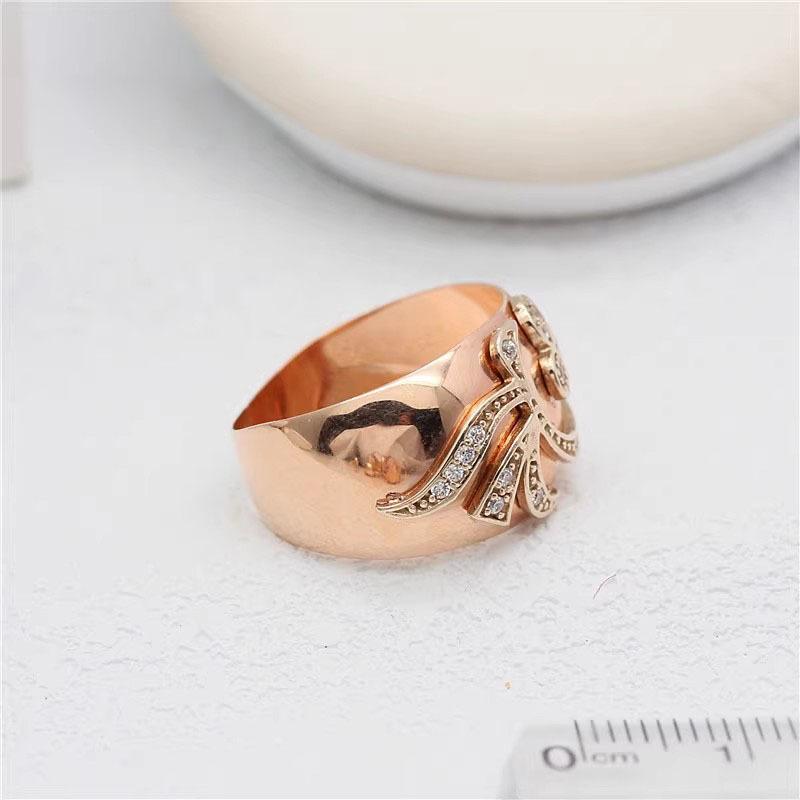 Purple Gold Pattern Zircon Wide Version Ring Plated Color Gold Rose Gold Soviet Super Luxury Jewelry Women