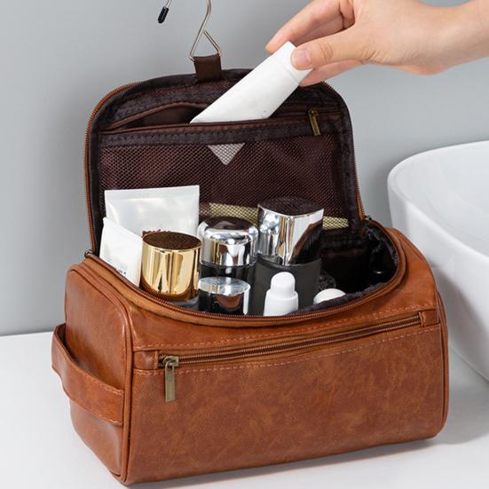 Makeup Bag Travel Toiletry Bag Large Capacity Multiple Compartments Zipper Closure Waterproof Cosmetic Bag Hanging Toiletry Bag