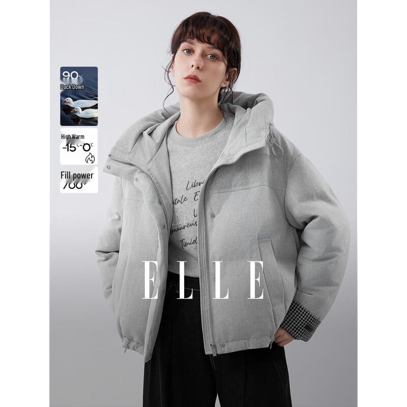 ELLE 90 Women s Drawstring Hooded Down Jacket L