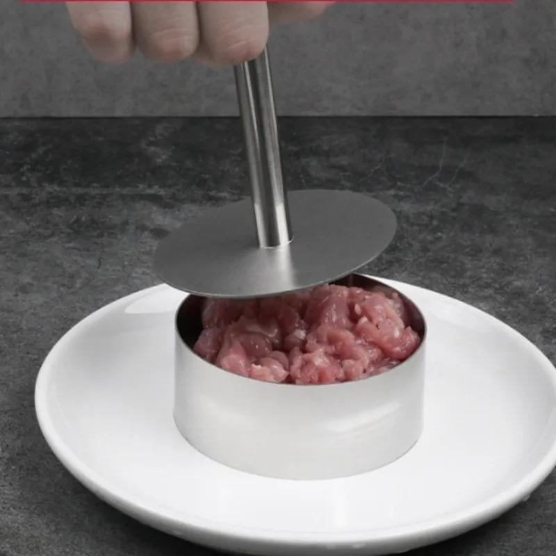 Cake Presser Stainless Steel Round Kitchen Household Handmade Burger Meat Patty Beef Patty Mold