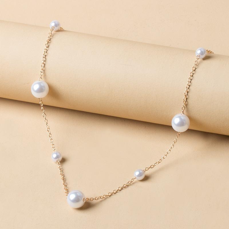 Personalized Jewelry, Simple Pearl Necklace, Fashion Street Auction Chain, Natural Temperament Sweater Chain, Female Style