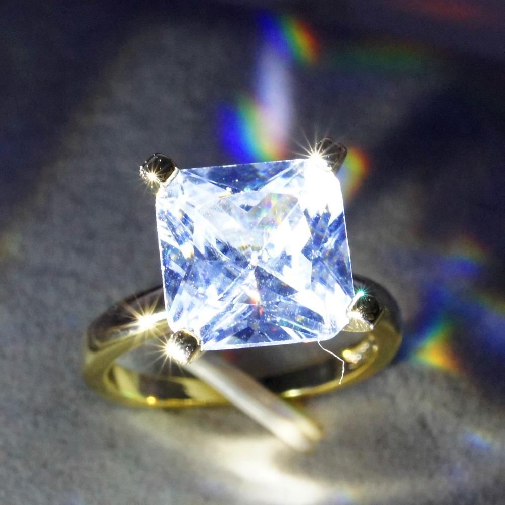 Eleganter Prinzessquadrat-Diamantring in 18 Karat Roségold-Beschichtung für Damen Modeschmuck