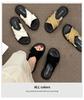 Stepping on shit feeling thick-soled cross slippers women's summer wear 2025 new fashion versatile flat-bottomed casual beach cool slippers