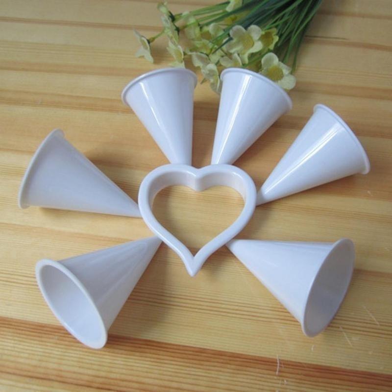 6 pçs/conjunto Molde de Bolo de Flor Copo de Leite de Plástico Cortador de Biscoito Fondant Molde para Decoração de Bolo DIY Casamento