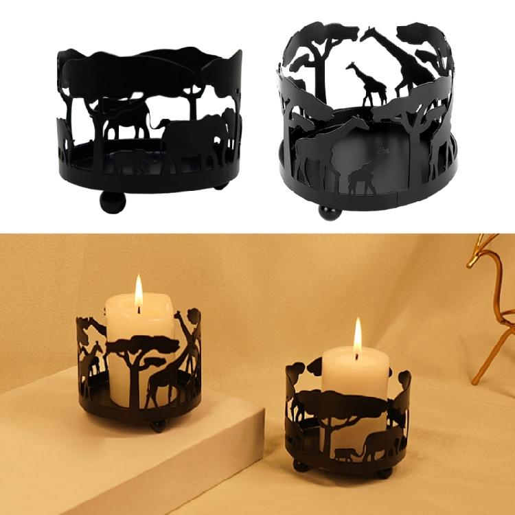 Unique Metal Candle Holder, Creative Forest Theme Ornaments for Living Room