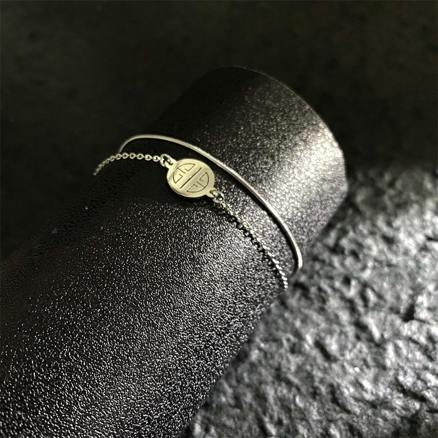 Four-leaf Clover Bracelet Titanium Steel Fashionable Roman Numeral Butterfly Bracelet