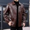 New Autumn and Winter Lapel Casual Youth Men's Single Breasted Leather Jacket New PU Leather Jacket for Men