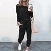 Tracksuit Women 2 Piece Set Loose Comfortable Simple Style Solid Color Long Sleeve Casual Suit Clothes 2024 Top Spring Autumn