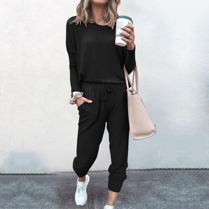 Tracksuit Women 2 Piece Set Loose Comfortable Simple Style Solid Color Long Sleeve Casual Suit Clothes 2024 Top Spring Autumn