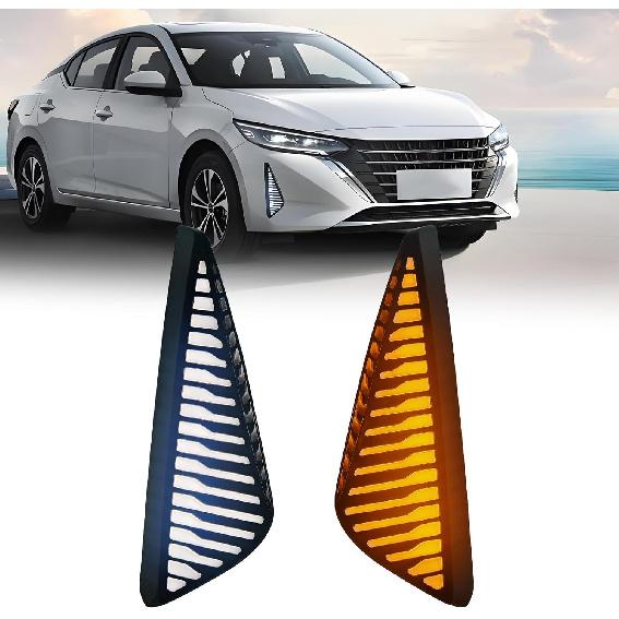 Daytime Running Lamp for Nissan Kicks 2017-2019, Amber&White&Blue Front Bumper Fog Lights Turn Signal LED