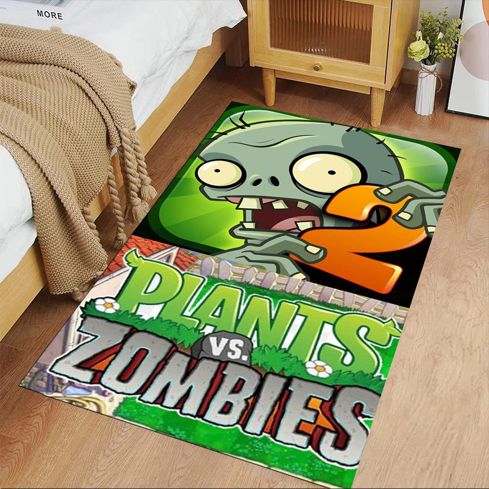 Plants Vs. Zombies Floor Rug Office Rug Design for Living Rooms Decorate Room Dining Room Game Room Anti-slip Rug Anime Office Decor Wedding Party Gif