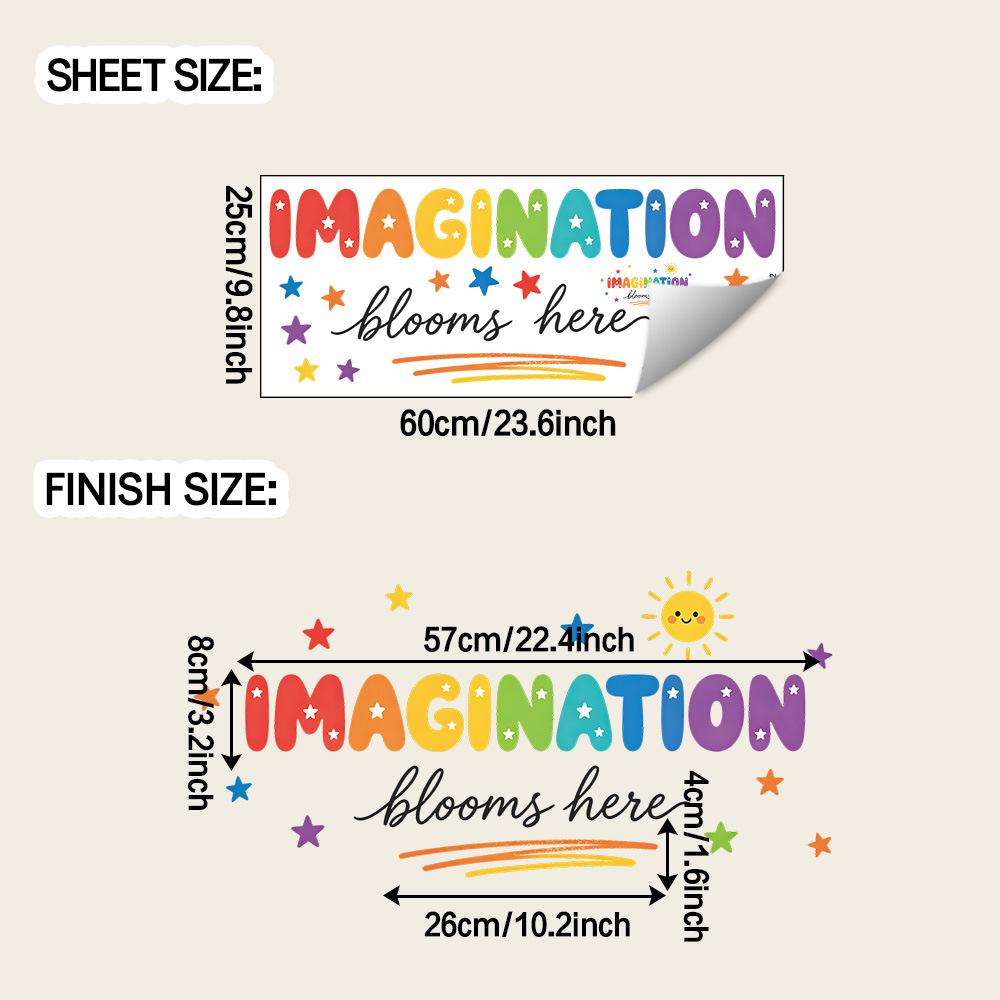 Rainbow Motivational English and Stars Home Background Wall Beautification Stickers