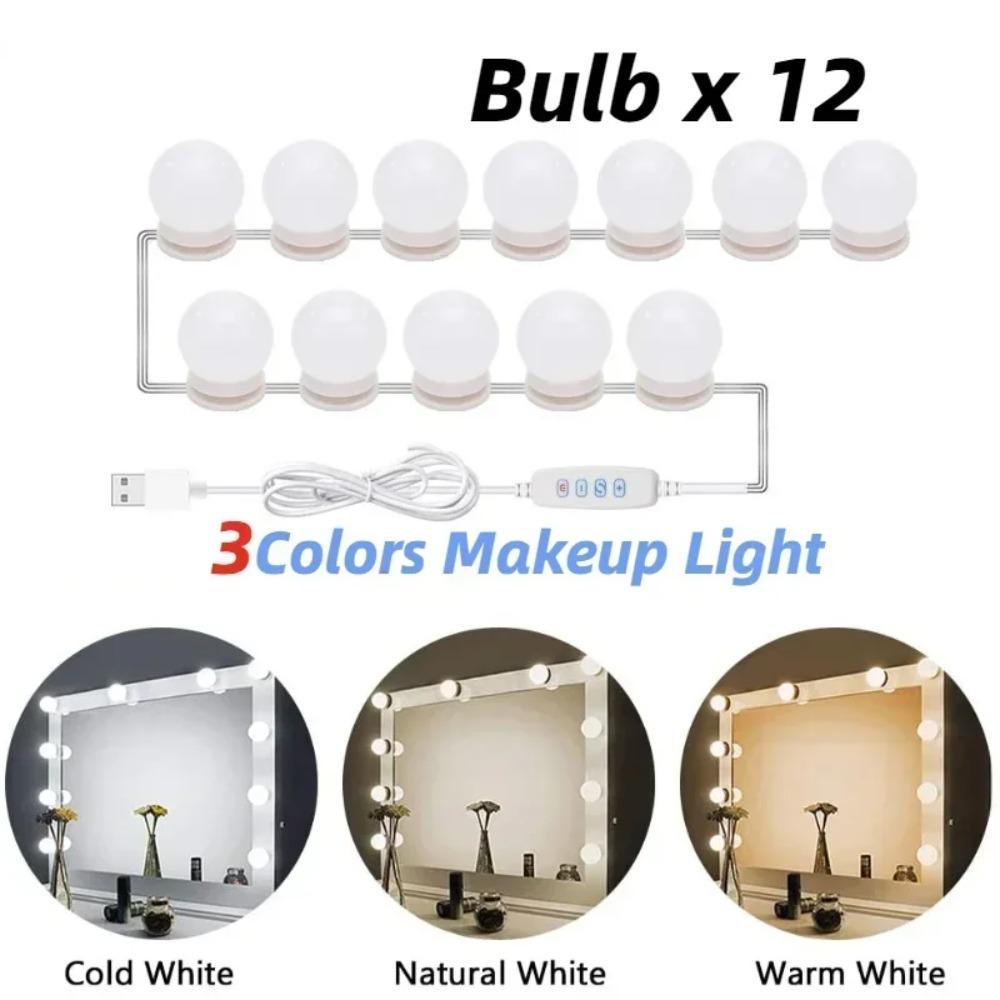 LED Vanity Lights USB Detachable Bulbs Makeup Mirror Lamp for Dressing Table Cosmetic Lighting with Dimmable Brightness