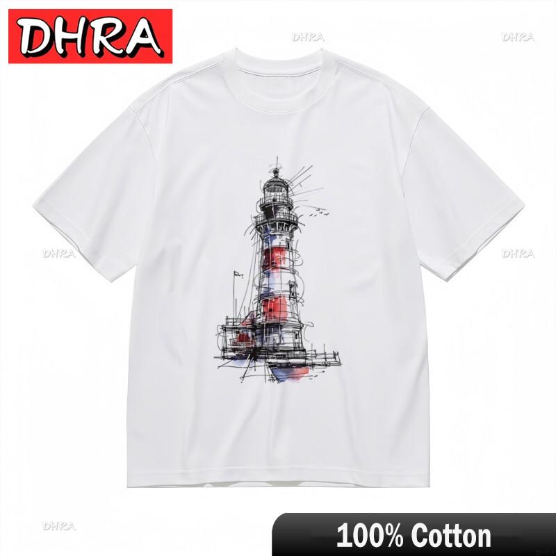

Unisexs Breathable Classic TShirt Vintage Maritime Symbol Black Line Art Tee USA Graphic Camisa Oneck Adult Tops Korea Clothing 4XL