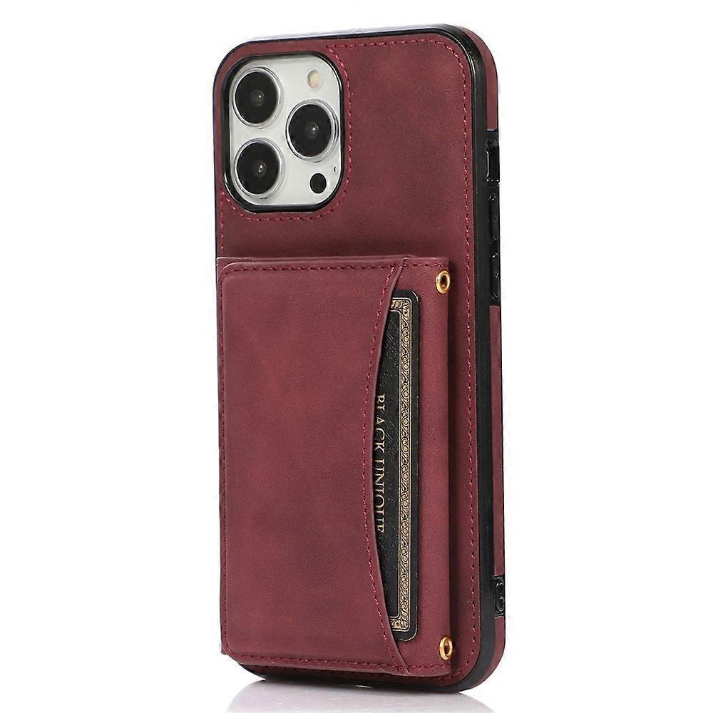 Compatible For iPhone 15 Pro Phone Case Tri-Fold Wallet Kickstand PU Leather + TPU Back Cover