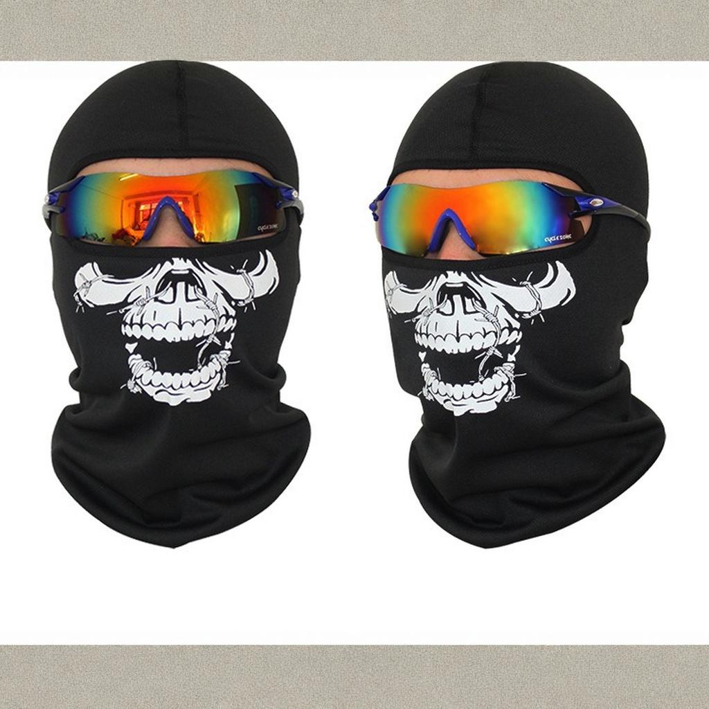 Black Balaclava Ghosts Full Face Mask for Cosplay Party Halloween Outdoor Motorcycle Bike Cycling Skateboard Hiking Skiing Snowmobile Snowboard