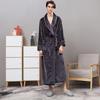 Extra-Long Coral Fleece Bathrobe for Men and Women - Winter Style Flannel Pajamas
