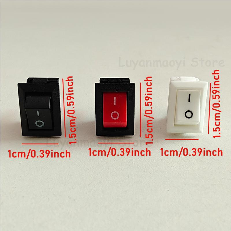 

10 шт. Кнопковий перемикач SPST 2Pin 3A 250V KCD11 Клавішний перемикач On/Off 10x15 мм