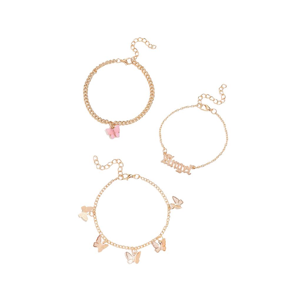 3 Pieces Fashion Anklets Foot Jewelry Sandals Barefoot Decorations Fashionable Women Accessories Adorable Alloy Jewelries