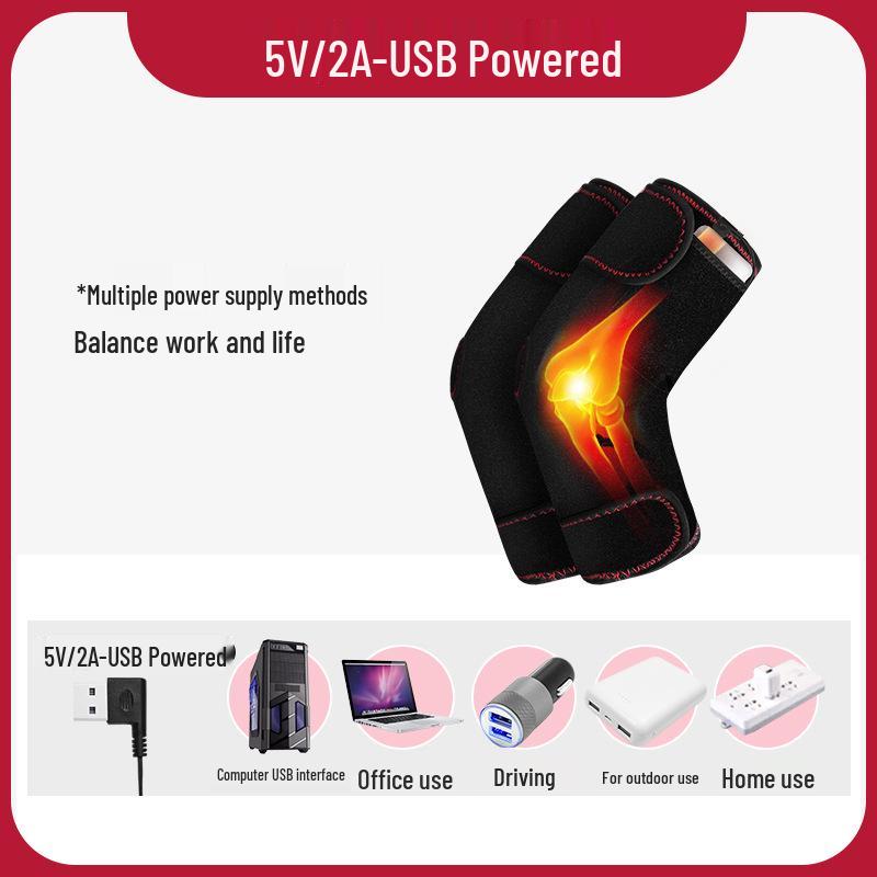 Electric Heated Mugwort Moxibustion Massage Elbow & Neck Protector - Therapeutic Arm Sleeve for Men and Women, Rechargeable