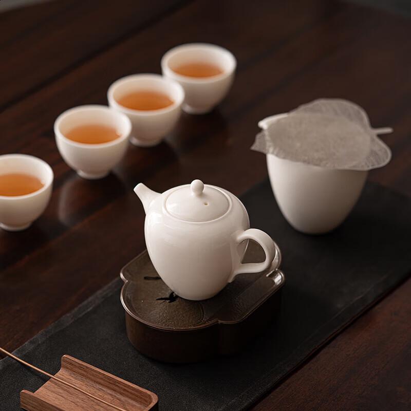 Zhi Zhe Jue Qi Mutton-fat Jade Porcelain Tea Set