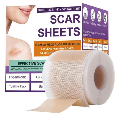 Flexible Silicone Scar Patches 4X150CM Scar Management Portable Scar Sheets for Adults Skin Repair Solution