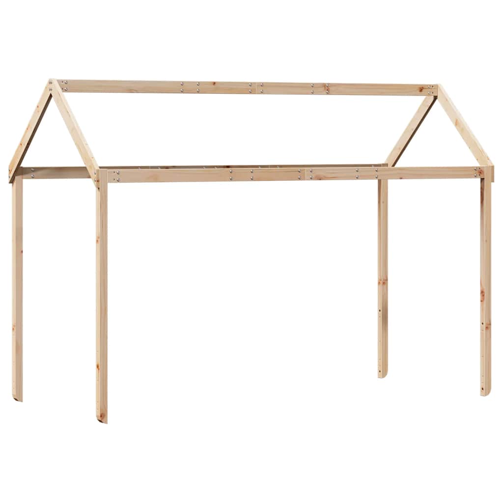 High Bed with Roof 80x200 cm Solid Pine Wood