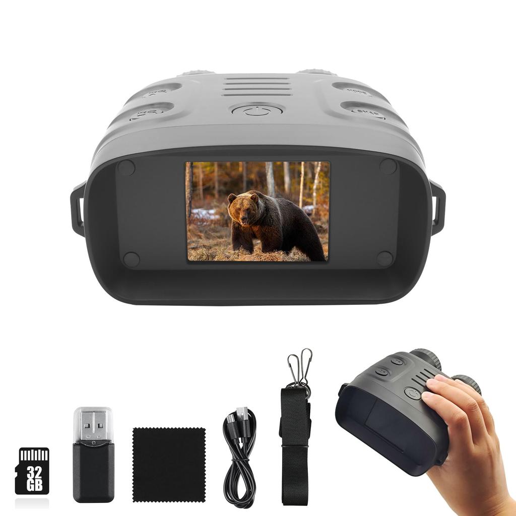 Night Vision Goggles, 1080P Resolution, 2.4" LCD Screen, 10X Digital Zoom, Night Vision Camera, Binoculars, Telescope, Handheld Video Camera, 7-Level