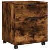 VidaXL Mobile Filing Cabinet with Wheels Smoked Oak 45x38x54 Cm Wood 817135