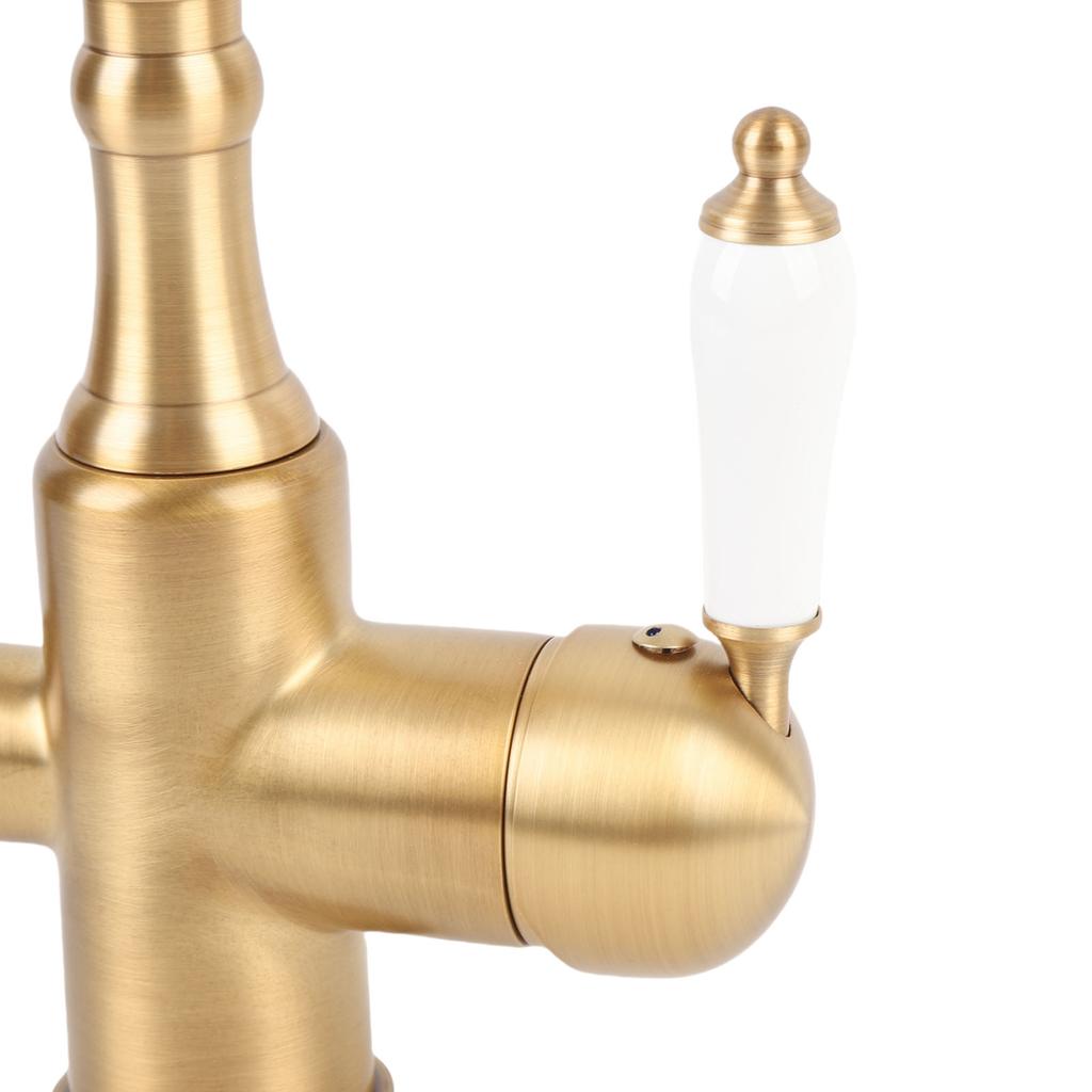 2 Handle Bathroom Faucet Bathroom Faucet Brass Rotatable 2 Handle Antique Sink Faucet Basin Mixer Tap for Lavatory Sink Vanity