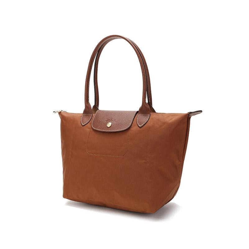 Longchamp Le Pliage 28 Classic Torba z płótna i skóry z długimi rączkami Damskie torby tote Brandy 2605089504