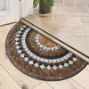 Vintage Roman Style Half Round Door Mat Non-Slip Machine Washable Floor Mat 2D Flat Semi-Circular Rug for Entryway Home Decor