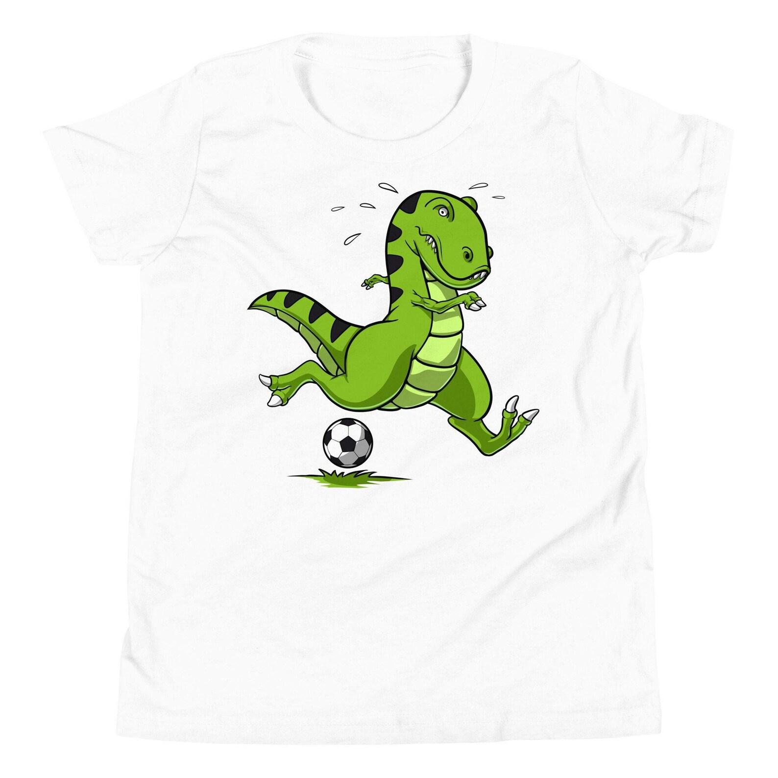 T-Rex Dinosaur Soccer Kids Shirt, Boys Soccer Tee, Kids Dinosaur Tee, Kids Football Shirt, Soccer Clothing, Soccer Outfit, Soccer Apparel 140